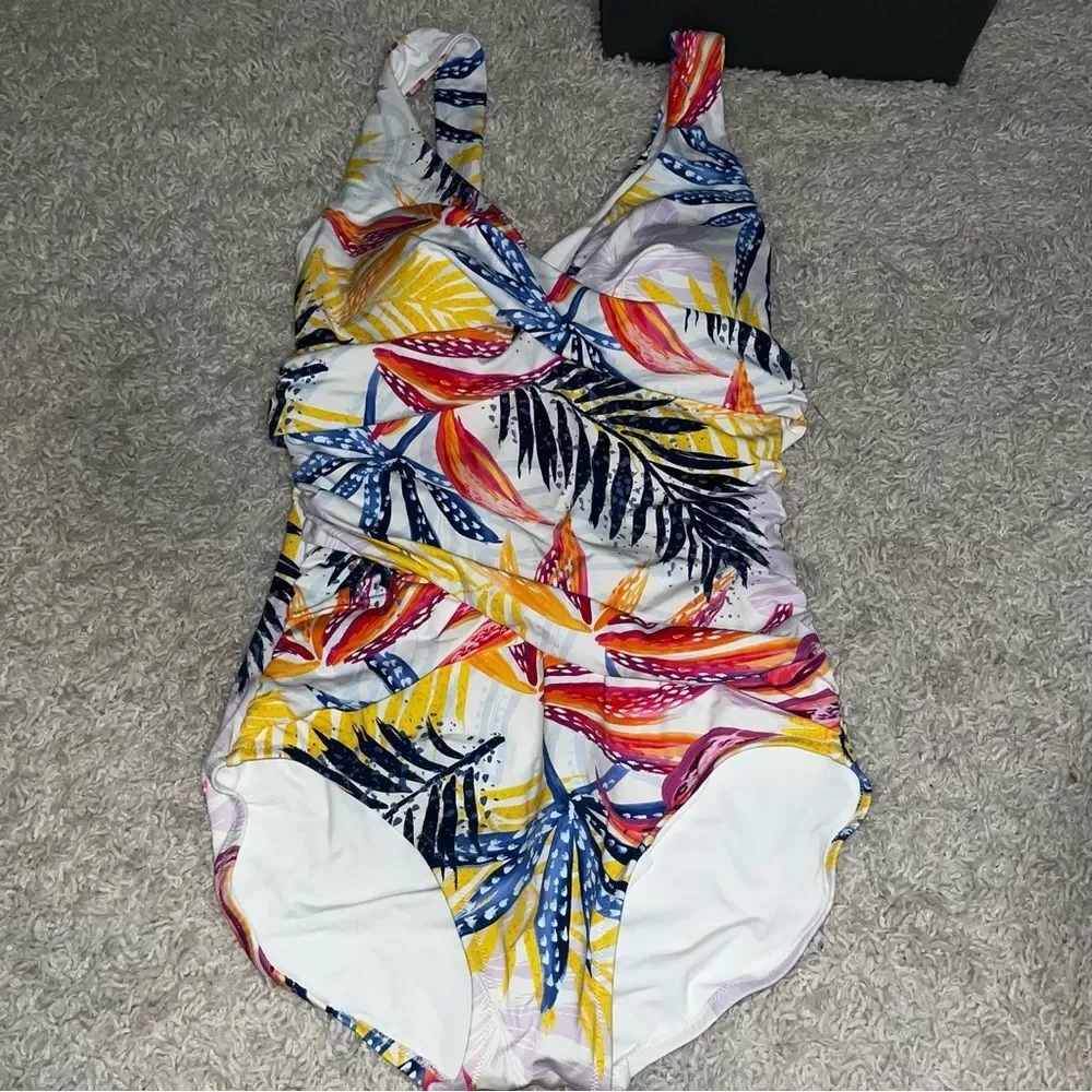 Calia Floral one piece bathing suit size 12